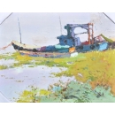趙虎燮油畫 小船-1 (y14332 畫作系列 - 油畫 - 油畫風景-) 此作品僅現場展售